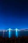 USA-New York-Tarrytown Stars over the Hudson River and the Gov Mario Cuomo (Tappan Zee) Bridge Art Print
